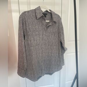 Athleta Black and White Textured Shirt Jacket